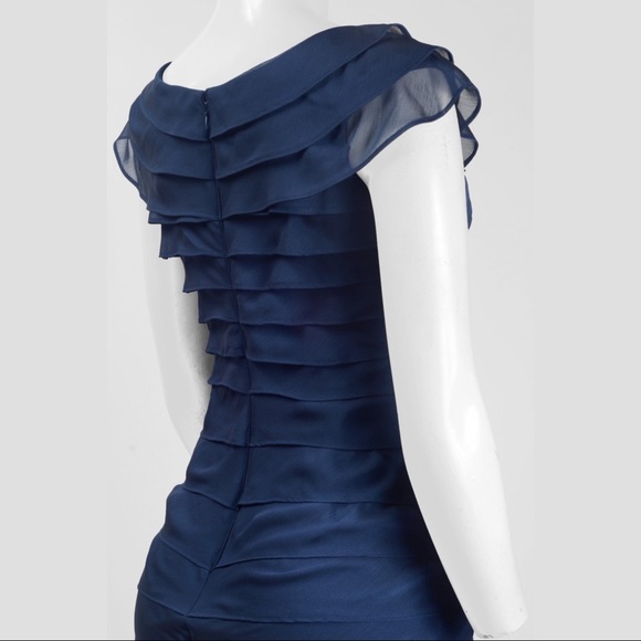 London Times Shutter Dress w/ Flower Embellishment - Picture 3 of 3